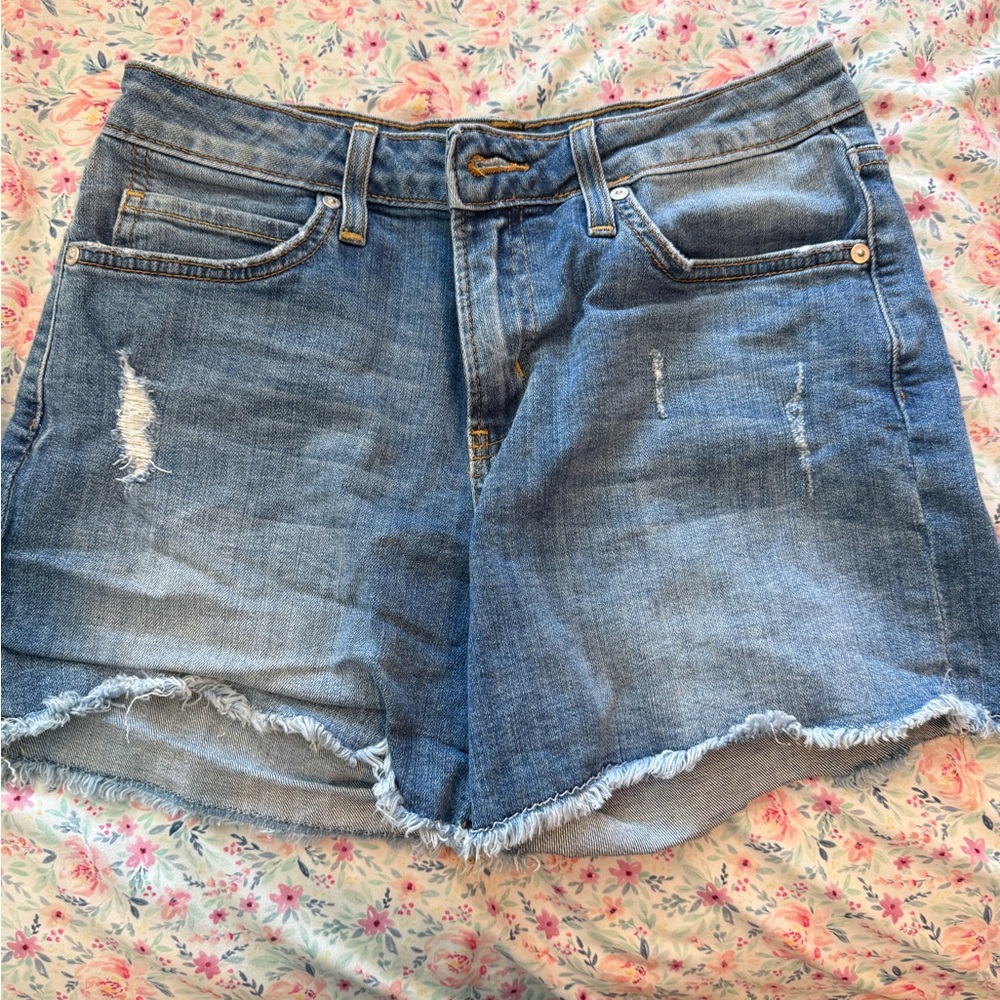 Just Black Light Blue Distressed Jean Shorts